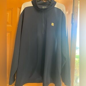 Notre Dame XXL Navy Blue and Grey Irish Men's 2XL quarter zip by Antigua